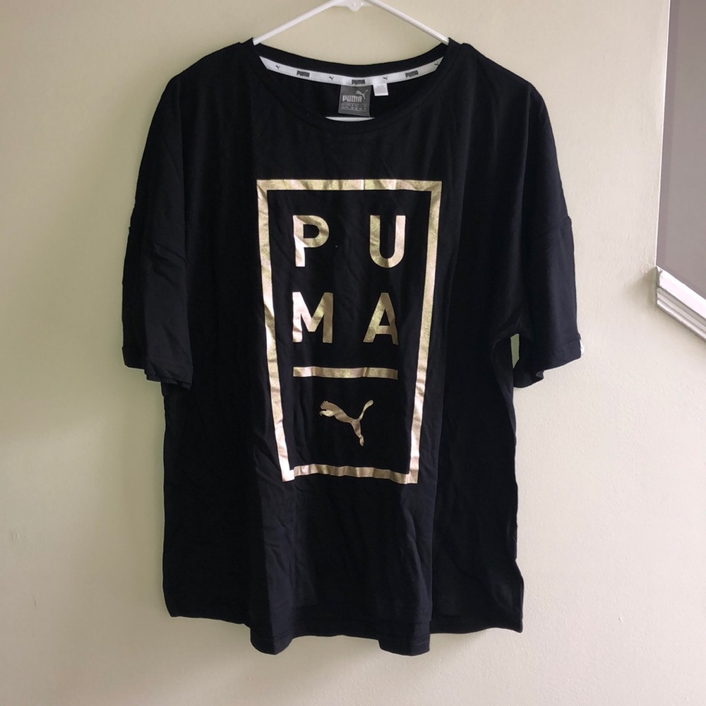 Puma black and gold t-shirt workout running